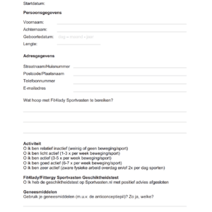 Intakeformulier 10 Daags Fit4lady Sportvasten